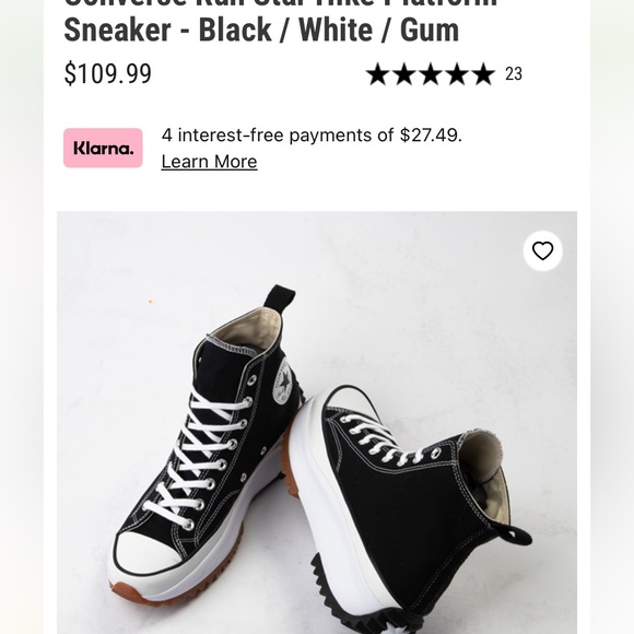 Converse Star hike black high top canvas sneaker - Picture 1 of 8